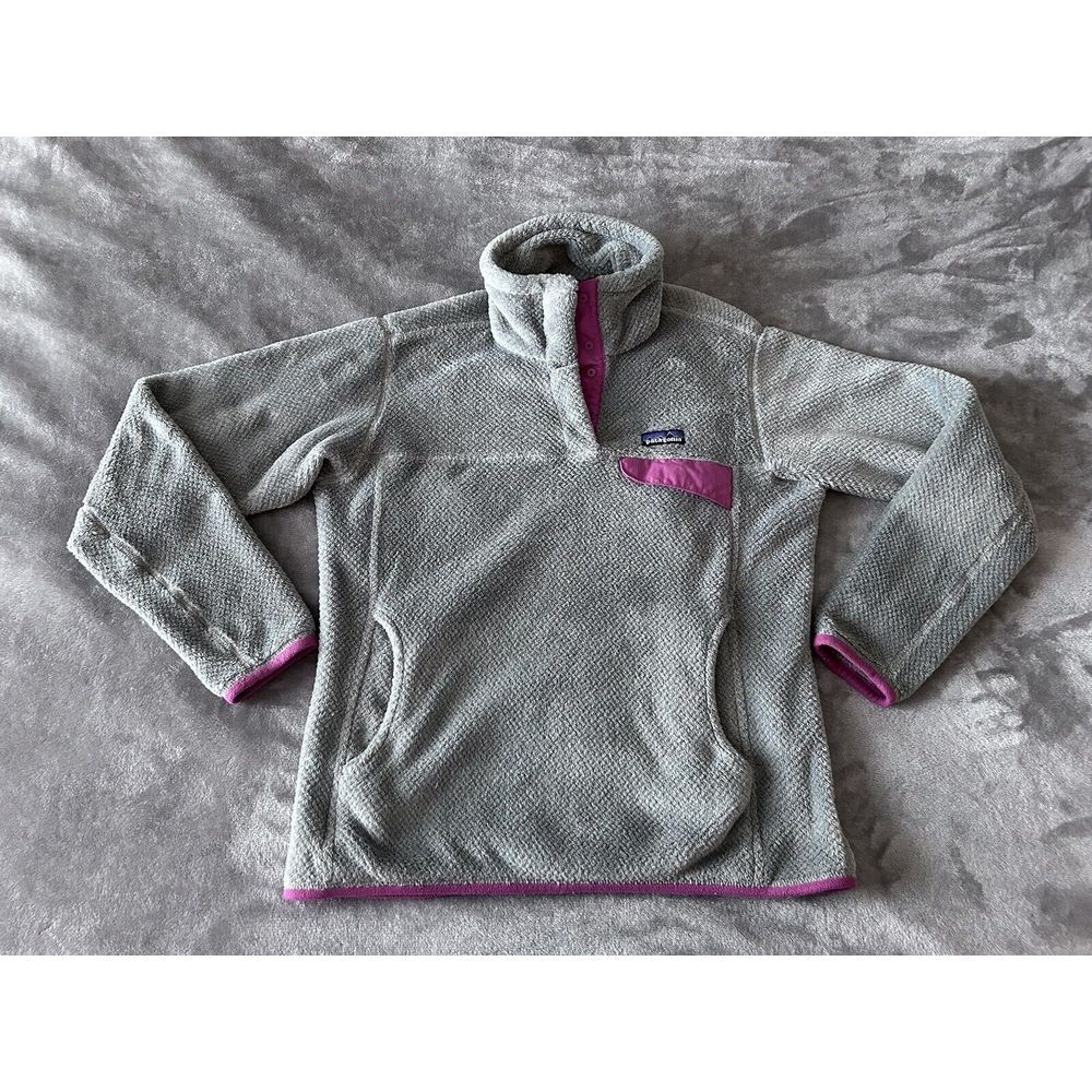 Patagonia Re-Tool Snap-T Womens Medium Fleece Pullover Polartec Thermal Pro Gray